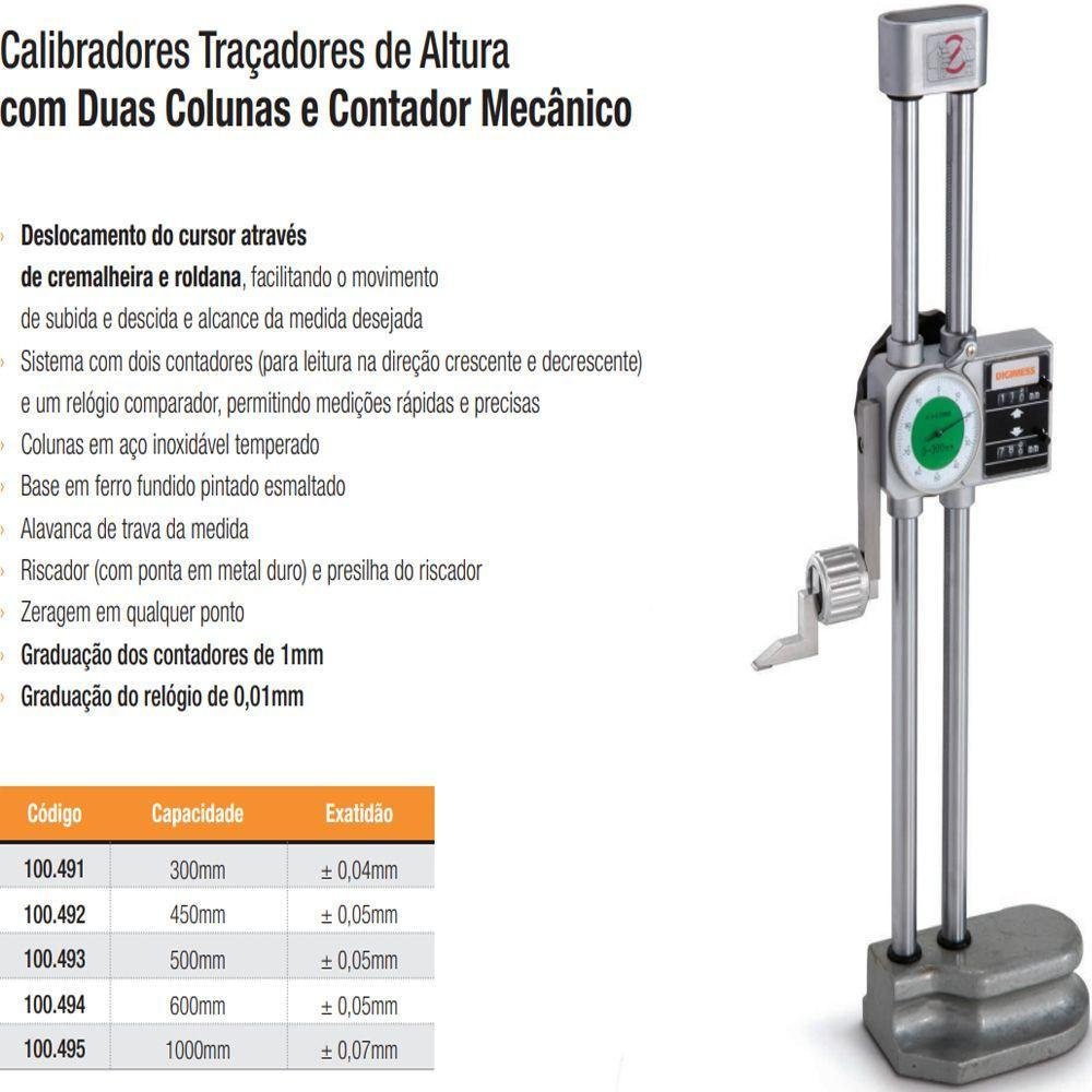 Calibrador Traçador de Altura -600m - Contador Mecânico - Digimess - 3