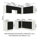 Ver imagem 4 de Armário de Cozinha Completa de Canto 399cm Branco Preto Agata Madesa 02