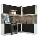Ver imagem 3 de Armário de Cozinha Completa de Canto 399cm Branco Preto Agata Madesa 02