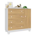 Ver imagem 2 de Cômoda Infantil 95cm 1 Porta e 4 Gavetas Allegra Multimóveis Mp4444 Branco/madeirado