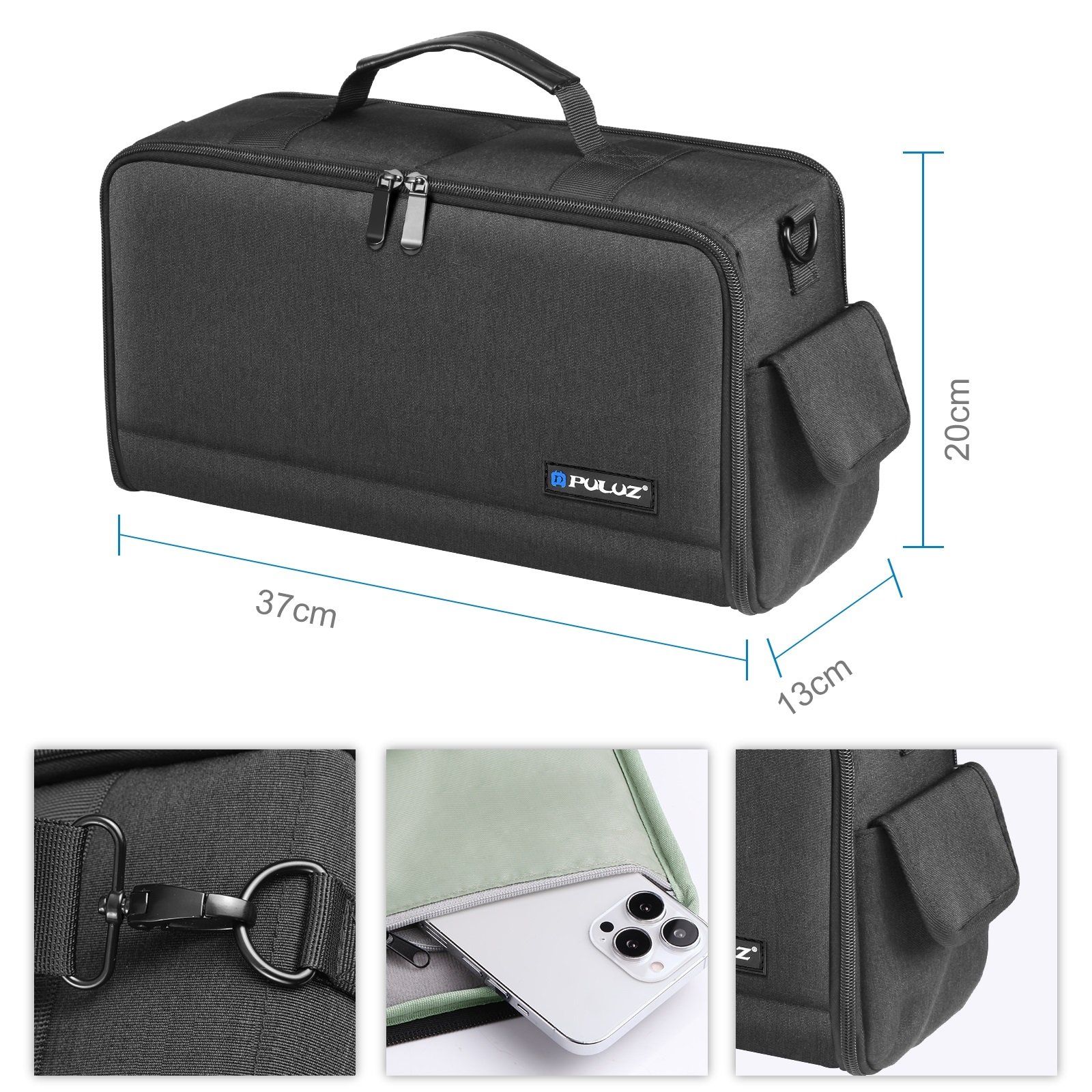 Bolsa Multiuso À Prova D'água para Câmeras e Filmadoras Profissionais Canon Nikon Sony Fuji - Puluz - 6