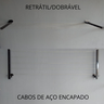 Varal Retrátil Basculante de Parede e Muro - Alumínio Preto - 2