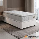 Ver imagem 2 de Cama Box Baú Colchão Solteiro Espuma D33 Vangogh Pillow Top 88x188x70cm Branco Hellen