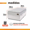 Ver imagem 3 de Cama Box Baú Colchão Solteiro Espuma D33 Vangogh Pillow Top 88x188x70cm Branco Hellen