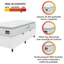Ver imagem 6 de Cama Box Baú Colchão Solteiro Espuma D33 Vangogh Pillow Top 88x188x70cm Linho Branco Hellen