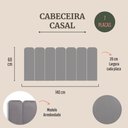 Ver imagem 2 de Cabeceira Casal Kit 7 Placas Modelo Arredondada - Suede Cinza