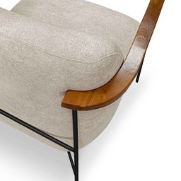 Poltrona Elisa Linho Boucle Bege - Lucadi Home - 5