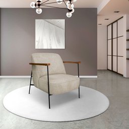 Poltrona Elisa Linho Boucle Bege - Lucadi Home - 2
