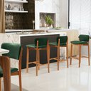 Ver imagem 2 de Kit 5 Banqueta Alta para Cozinha Sala de Jantar Bar Dara L02 Couríssimo Verde Musgo - Lyam Decor