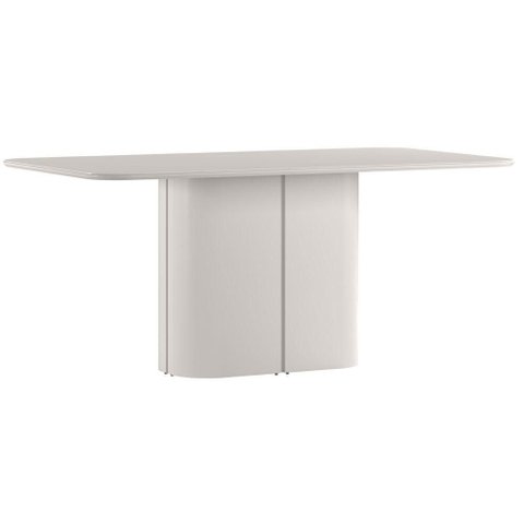 Mesa de Jantar Serena 180x90 cm com Vidro Off White - New Ceval