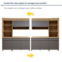 Ver imagem 7 de Cozinha Completa Modulada 3 Peças 4 Portas 3 Gavetas Torre Angular 100% MDF Realeza Premium Cinza/Carvalho/Titânio