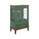 Ver imagem 1 de Mini Cristaleira de Madeira Maciça 2 portas - Verde