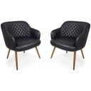 Ver imagem 1 de Kit 2 Poltronas Jade Pés Palito Corano Black - Casaepoltrona