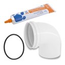 Ver imagem 1 de Joelho 90º Esgoto 50mm Pvc + Anel de Vedação Dn50 + Adesivo Pvc Incolor Bisnaga 17g