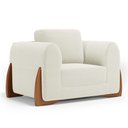 Ver imagem 6 de Kit Poltrona e Sofá Bloom 220cm 03 Lugares com Pés de Madeira Bouclê Off White - Desk Design