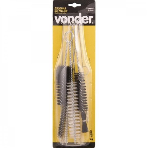 Jogo de escovas de nylon com 9 peças Vonder
