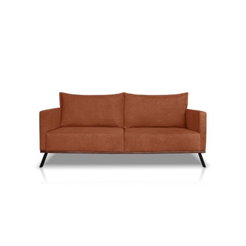 Sofá 2 Lugares Decorativo Atlas 1,60cm Pés Retro Linho Boucle Terracota 3201 - Vimont Moveis