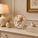 Ver imagem 1 de Quadro Anjo da Guarda em Mdf Alto Relevo com Suporte Decorativo Dourado