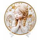 Ver imagem 7 de Quadro Anjo da Guarda em Mdf Alto Relevo com Suporte Decorativo Dourado