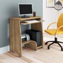 Ver imagem 3 de Mesa Escrivaninha para Computador com Prateleira Retrátil Pixel Pinho