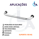 Ver imagem 2 de Barras de Apoio 80cm em Alumínio Alto Brilho Kit 3 Peças