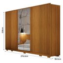 Ver imagem 3 de Guarda Roupa Casal Evo 6 Portas com Espelho Cinamomo com Cômoda São Paulo 6 Gavetas 2 Portas