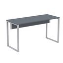 Ver imagem 1 de Mesa Escritório P25 Tub Pandin 150 Cm (larg) Tampo Mdp Grafito Pé Aço Tubular Cinza