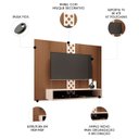 Ver imagem 3 de Painel Tv 47 Pol 120cm Suspenso com Nicho Form Off/castanho - Hb Móveis