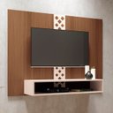 Ver imagem 1 de Painel Tv 47 Pol 120cm Suspenso com Nicho Form Off/castanho - Hb Móveis
