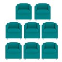 Ver imagem 1 de Kit 8 Poltronas Bia Decorativa Reforçada Recepção Clinica Salão Sala de Estar Suede:azul Tifany