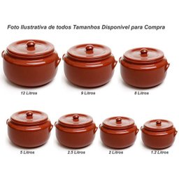 Caçarola Panela com Tampa de Barro Ceramica Vermelha Motta Tipo Capixaba 2,5 Litros - 3