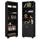 Ver imagem 1 de Kit Livreiro 2 Portas Pequenas Livreiro 5 Prateleiras Office Preto