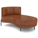 Ver imagem 1 de Chaise Longue Divã 164cm Braço Direito Logus D06 Sintético Marrom - Mpozenato