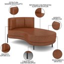 Ver imagem 3 de Chaise Longue Divã 164cm Braço Direito Logus D06 Sintético Marrom - Mpozenato
