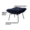 Ver imagem 3 de Puff Decorativo Sala de Estar Abel Pés Preto Veludo Azul - Gran Belo