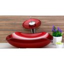 Ver imagem 3 de Kit 4 peças cuba de vidro vermelho+ válvula+ torneira+ cifão