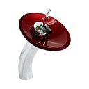 Ver imagem 2 de Kit 4 peças cuba de vidro vermelho+ válvula+ torneira+ cifão