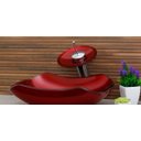 Ver imagem 1 de Kit 4 peças cuba de vidro vermelho+ válvula+ torneira+ cifão