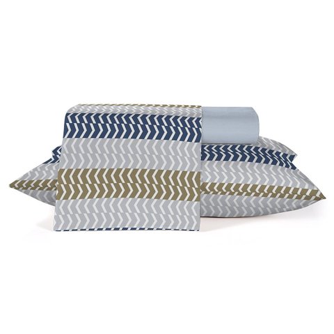 Jogo de Cama - Queen Size - Crystal - 4 Peças - 100% Algodão - Teka