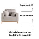 Ver imagem 2 de Poltrona Beny Base Fixa em Madeira Sala de Estar Linho Cru