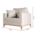 Ver imagem 6 de Poltrona Beny Base Fixa em Madeira Sala de Estar Linho Cru