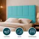 Ver imagem 3 de Cabeceira Classic Casal 140cm para Quarto Cama Decorativa Moderna Elegante Suede Azul Turquesa