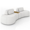 Ver imagem 2 de Sofá 4 Lugares 325cm Orgânico com Mesa Mellanie Boucle Cru Z32 - Mpozenato
