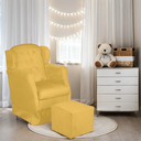 Ver imagem 2 de Puff e Poltrona Amamentação Balanço Quarto Baby Suede Mostarda - Incasa Decor
