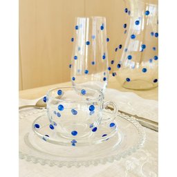 Copos Vidro Long Drink Decorados com Mini Gemas Azuis 550 Ml 2 Unidades - 3