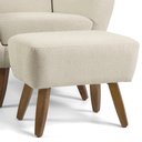Ver imagem 3 de Poltrona Decorativa Fixa com Puff Pés de Madeira Juliet D02 Algodão Bege C-370 - Lyam Decor