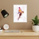 Ver imagem 1 de Quadro Decorativo Homem Jogando Futebol 33x24cm:moldura Branca