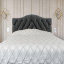 Ver imagem 3 de Cabeceira Solteiro Cama Box Botões Provençal Grafite Suede com Pés 120cm Altura Rbl