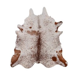 Tapete de Couro - Marrom e Branco Salpicado- Grande - 1