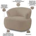 Ver imagem 5 de Kit Sofá 3 Lugares para Sala 198cm com 01 Poltrona Orgânica Florea M05 Bouclê Bege - Lyam Decor